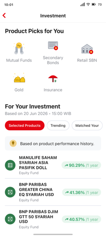 Investment screen preview